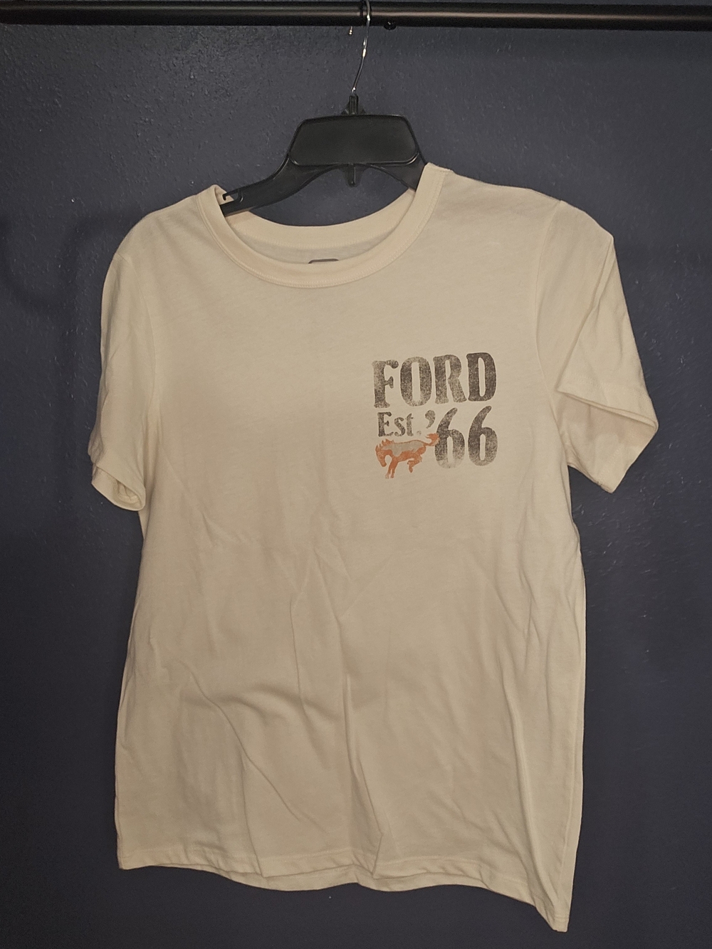Ford Cream T-Shirt with Orange Accent